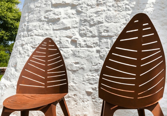 Meubles-design-en-acier-corten-Style-industriel-Acier-corten-intérieur-Intérieur-moderne-LILA | Chaise en corten