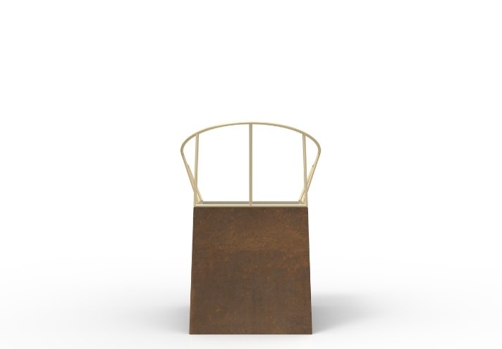 Corten-Möbel-Einrichtung-hergestellt-in-Italien-Stahlmöbel-NEBIDA | Stuhl aus Corten