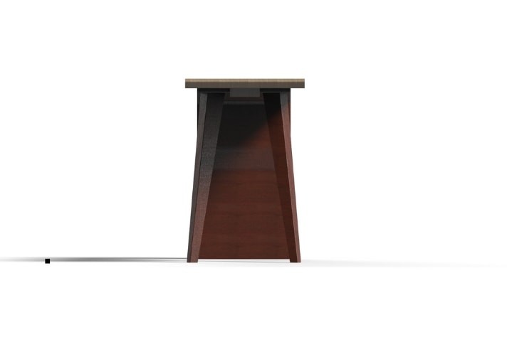 Meubles-design-en-acier-corten-Style-industriel-Acier-corten-intérieur-Intérieur-moderne-MESETA | Console en corten et bois