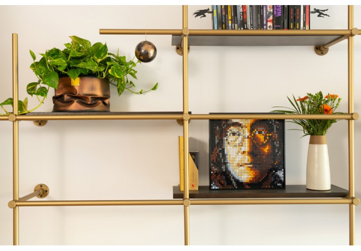 Design-furniture-Italy-Corten-design-Design-made-in-Italy-Italian-design-store-MÉTRO | Brass modular bookcase