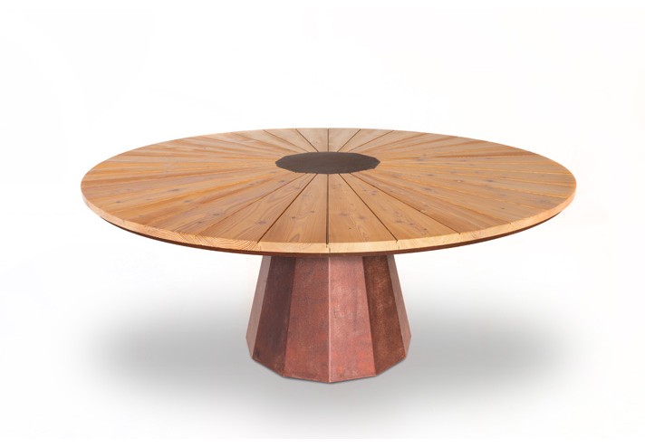 Corten-Möbel-Einrichtung-hergestellt-in-Italien-Stahlmöbel-SPICA | Tisch aus Corten