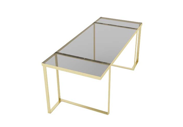 Design-furniture-Italy-Corten-design-Design-made-in-Italy-Italian-design-store-JACKIE| Brass and glass table