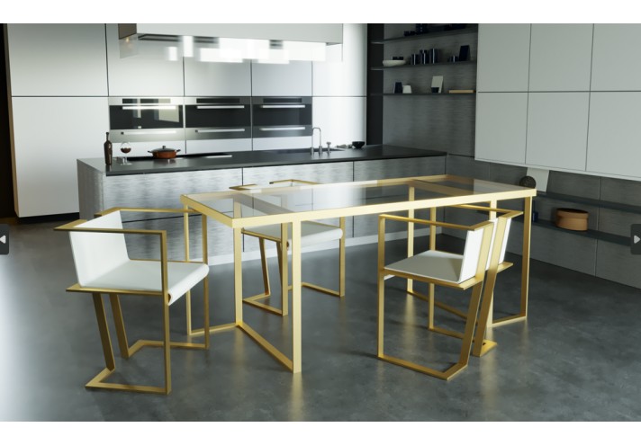 Design-furniture-Italy-Corten-design-Design-made-in-Italy-Italian-design-store-JACKIE| Brass and glass table