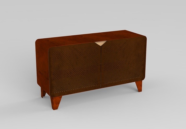 Meubles-design-en-acier-corten-Style-industriel-Acier-corten-intérieur-Intérieur-moderne-SIDEBOARD | Buffet haut en corten