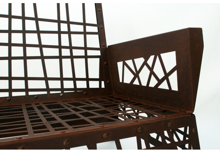 Corten-Möbel-Einrichtung-hergestellt-in-Italien-Stahlmöbel-MIKADO | Sofa aus Corten
